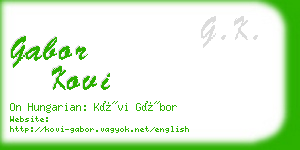gabor kovi business card